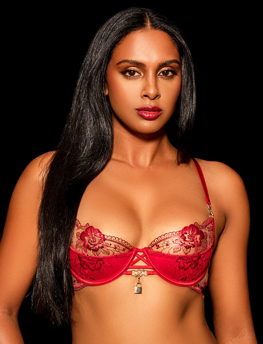 Jules Red 3 Piece Lingerie Set