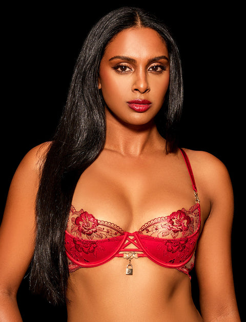Jules Red 3 Piece Lingerie Set