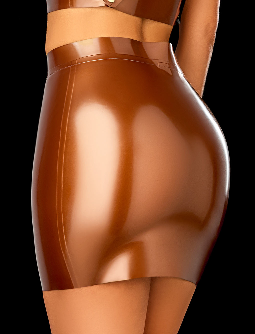 Latex 2.0 Bronze Mini Skirt