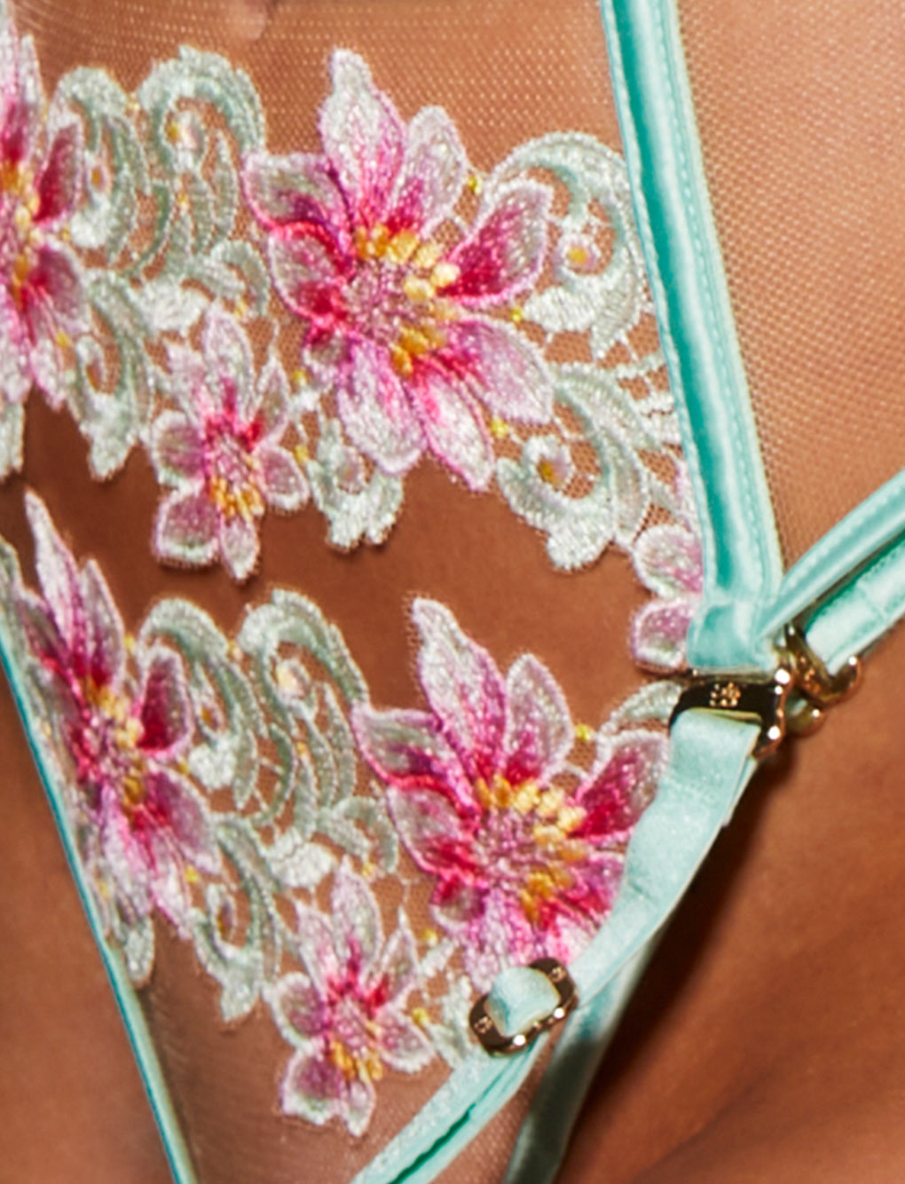 Amelie Mint Garter Belt