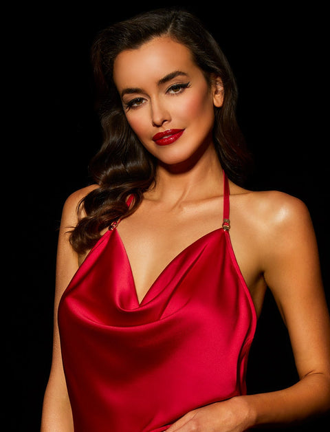 Melissa Raspberry Chemise & Thong Gift Set