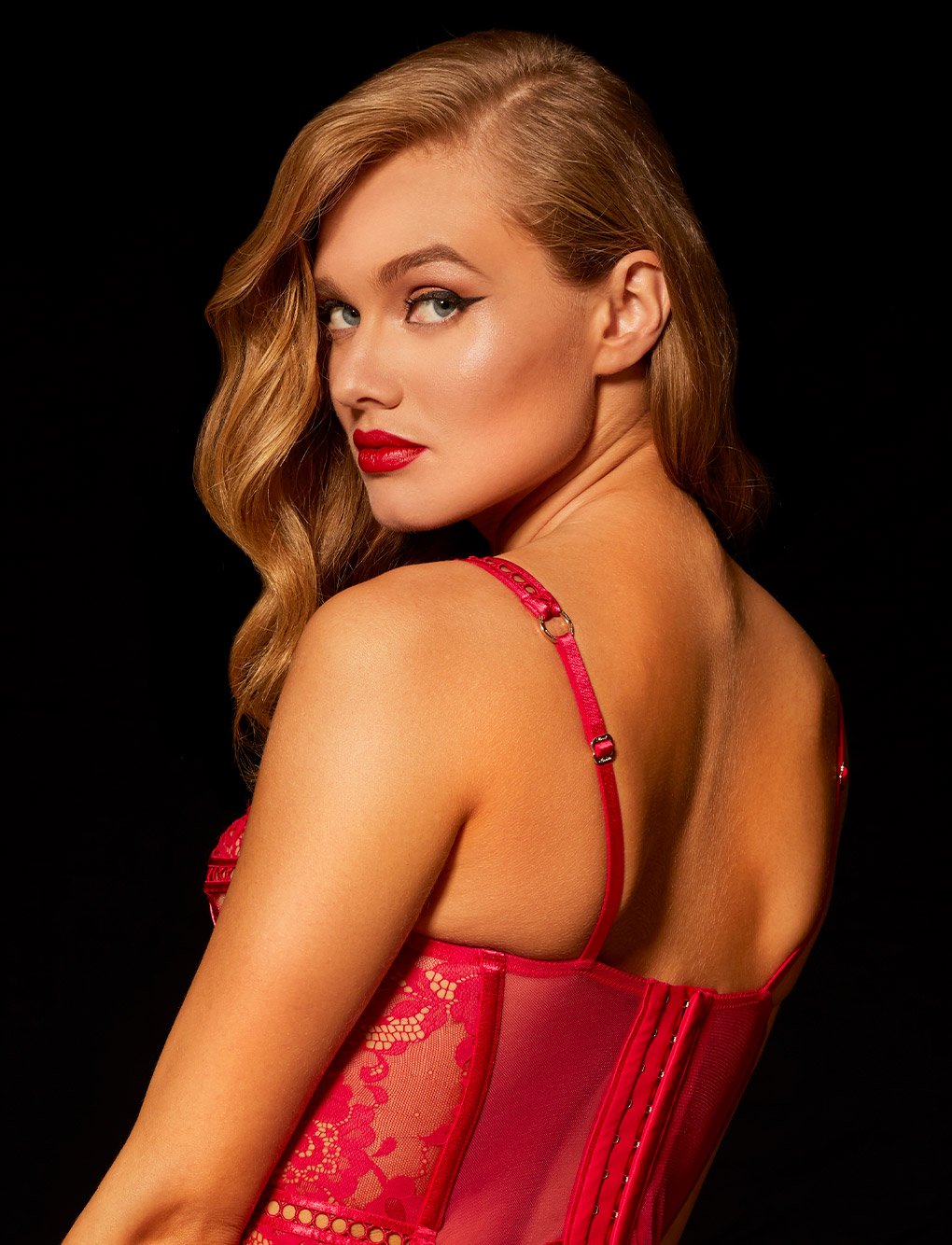 Molly Red Bustier Set
