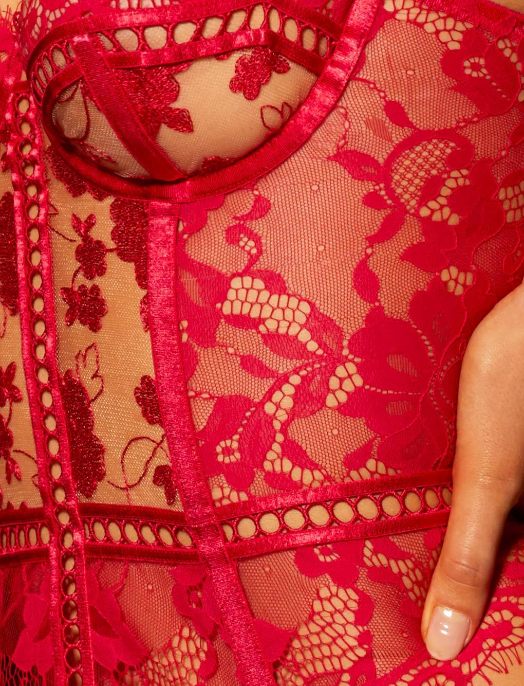 Molly Red Bustier Set