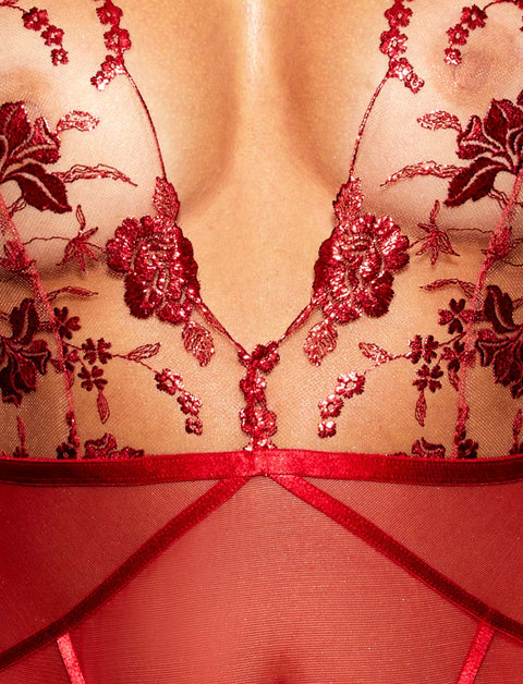 Whitney Red Bodysuit